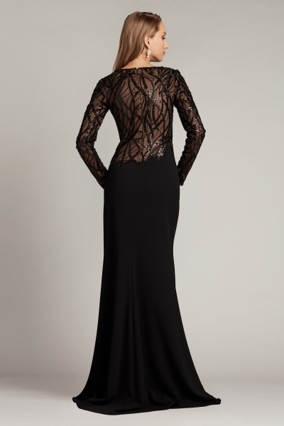 Delphine Beaded Crepe Gown